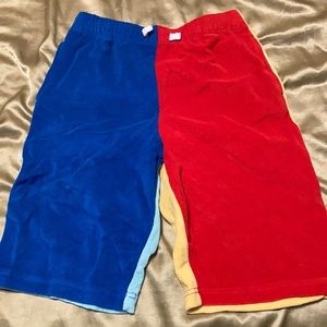 Kids Two-Tone Blue and Red Swim Shorts